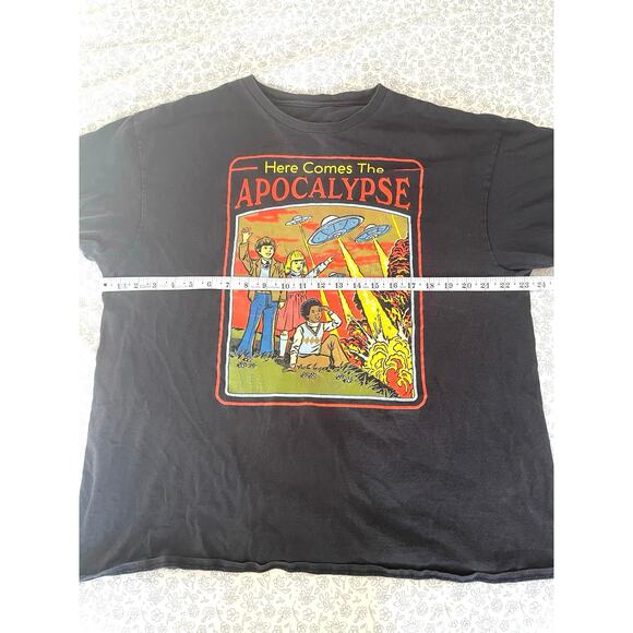 Here Comes the Apocalypse UFO Graphic Tee Black XL - Picture 3 of 5